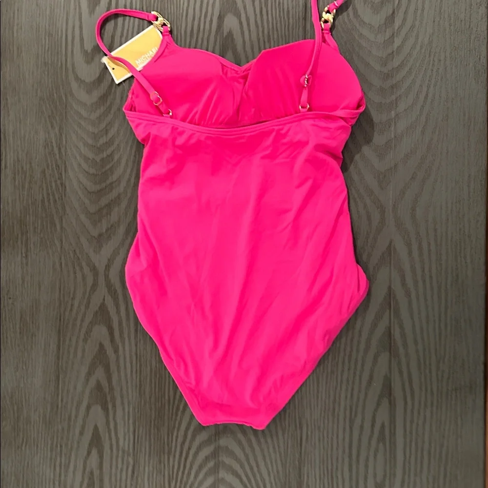 Michael Kors  Hot Pink One-Piece Swimsuit with Adjustable Straps